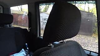 Curvy milf strips in car flashing hairy pussy webcam 📹🍑