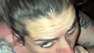 sunburned slut deepthroats massive black cock