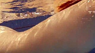 sexy petite russian teen Libuse flaunts small tits at beach pool