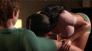Brunette big ass tits babe deepthroats monster cock licks sucks for cum in mouth game