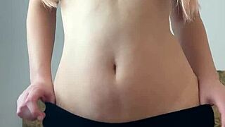Cute skinny teen Maiskii fingers tight shaved pussy then rides dildo moaning hard