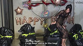 mistress sara unwraps four masochist slaves birthday