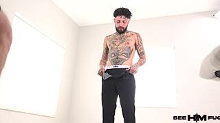 bts curvy sandy love slurps sloppy rimjob on tatted tommy