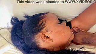 ebony couple's brutal spanking humiliation feet worship closeup