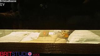 Peep on busty British neighbor slut flashing huge natural tits fingering to orgasm