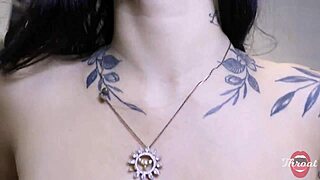 Skinny lactating teen gives deepthroat blowjob and titjob ending with cum in mouth