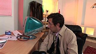 sativa rose bends over desk for intense secretary pounding