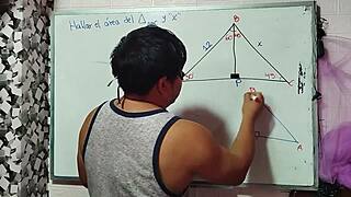 Asian nerd student teacher triangle gets steamy in bedroom 😏📐