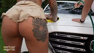 colombian latinas mariana martix tatiana alvarez lesbian car wash sex