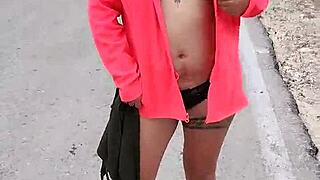 Horny Latina Whore Flashes Tits and Ass on Mexican Highway