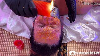 Watch me drip hot wax all over my bound husband's kinky body tonight