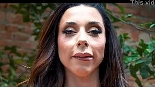 Luiza Marcato looks so sexy rubbing her shaved pussy in the garden alone