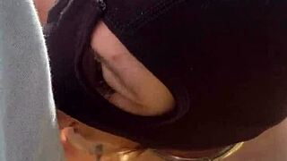 french milf slave humiliated garage chained bdsm public outdoor used slut stockings pov