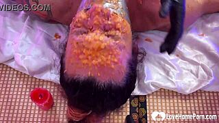 Watch me drip hot wax all over my bound husband's kinky body tonight