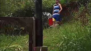 neighbor fucked my wet pussy bareback in the yard while hubby worked—tongue and cock heaven!
