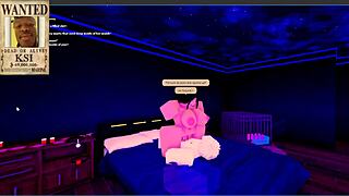 goth mommy cowgirl rides huge cock in roblox rp!