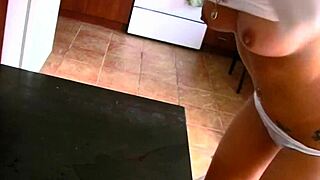 blonde teen's heart races in bent over doggystyle cum covered pounding