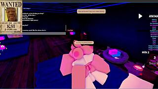 goth mommy cowgirl rides huge cock in roblox rp!