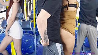 Sexy Woman Encoxed Creampied In Packed Public Bus