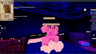 goth mommy cowgirl rides huge cock in roblox rp!