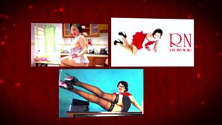 Naked Yoga Session with Regina Noir in Office