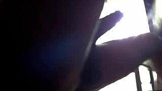 Thick nerdy girl in glasses sucks massive black cock in jungle