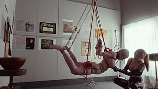 submissive rebel rhyder bound as fuck doll sucks cock eats ass in kinky 3some