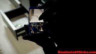 restrained thief babe bound and roughly assfucked by dom burglar