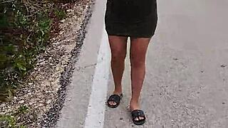 Horny Latina Whore Flashes Tits and Ass on Mexican Highway