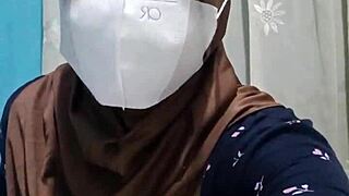 hey sexy hijab student why masturbate solo with that big dildo now