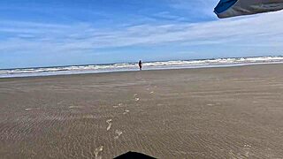 couple sneaks public beach fuck as onlookers spot the hairy pussy wife getting pounded