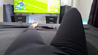Colombian student fingers gaping wet pussy during colombia match pov