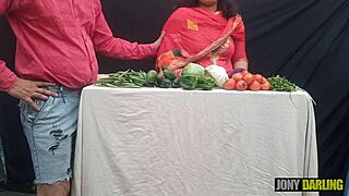 Indian Milf Whore Bent Over for Anal Creampie in Open Market!