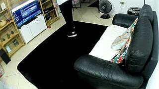 did the naughty maid beg for spanking then cumshot punishment in garage?