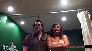 Student intern Bruno examines patient Lola Lynn in hospital.