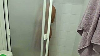 Stepsister Shower Masturbation Discovers My Cock