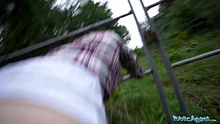 swedish hitchhiker gets picked up fucked doggy cowgirl for cash outdoors