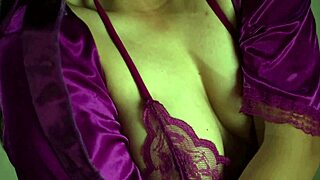 look at this big ass indian babe masturbating in purple satin lingerie