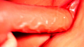 Hey, wanna see me shove that fake penis deep in her tight pussy?