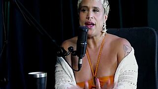 joana loves exhibition flashes tits on sheer red