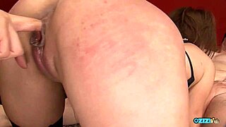 Oiled Tight Cunt Stuffed Full with Massive Sex Toys