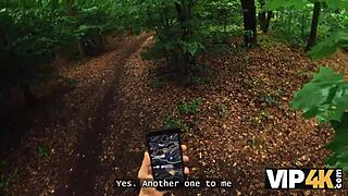 Watch this crazy hiker babe fuck hard in forest outdoors?