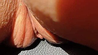 check out this mature's huge soaking wet pussy lips flapping in slow mo