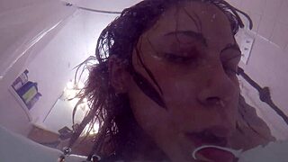 candy cruise chokes on cock in extreme pov bathtub deepthroat