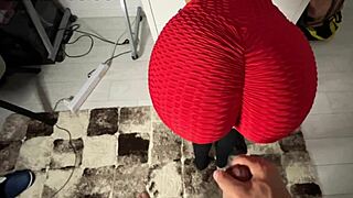 massive cumshot blasts athletic ass in leggings