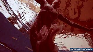 martina's hot croatian body glistens in the pool as she teases underwater solo