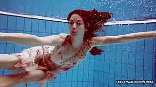 martina's hot croatian body glistens in the pool as she teases underwater solo