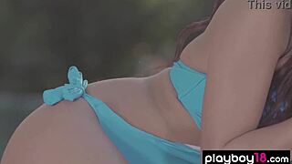 ukrainian beauty noemi moon strips bikini outdoors