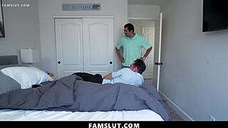 horny curvy babe rides stepbro doggystyle almost caught by dad famslut