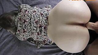 young tattooed student sucks balls doggystyle after bedroom pounding